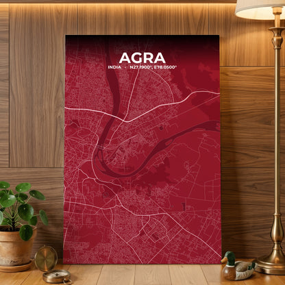 Agra Garnet Map Poster