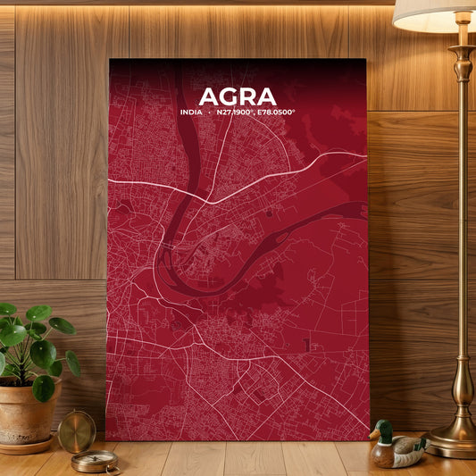 Agra Garnet Map Poster