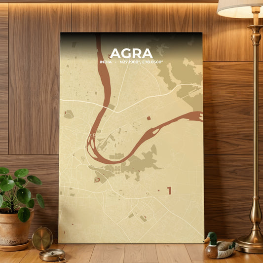 Agra Ember Map Poster