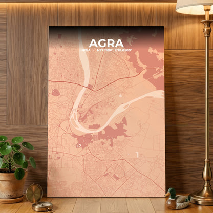 Agra Blush Map Poster