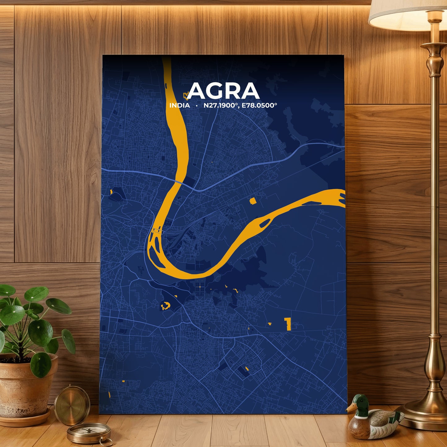 Agra Ink Map Poster