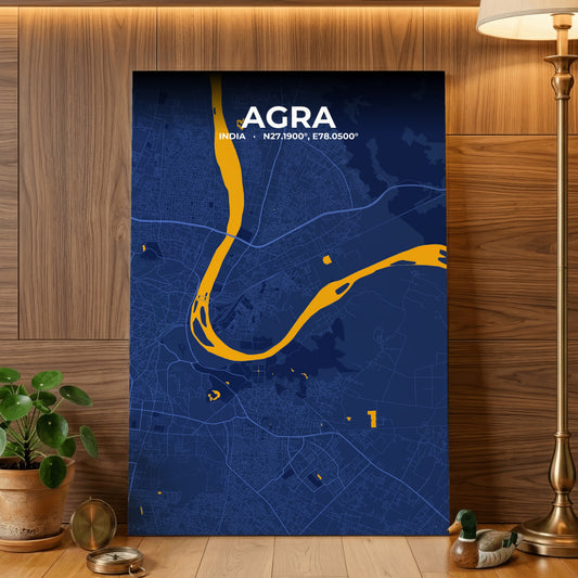 Agra Ink Map Poster