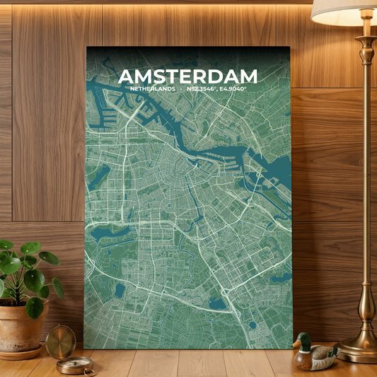 Amsterdam Mist Map Poster