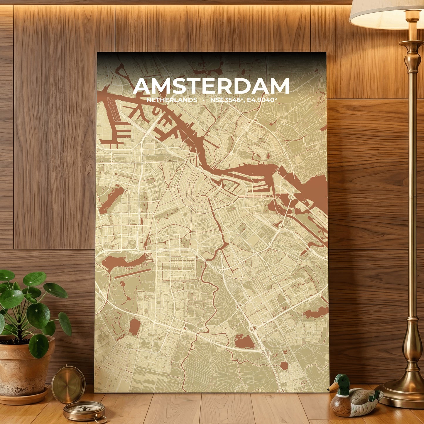 Amsterdam Ember Map Poster
