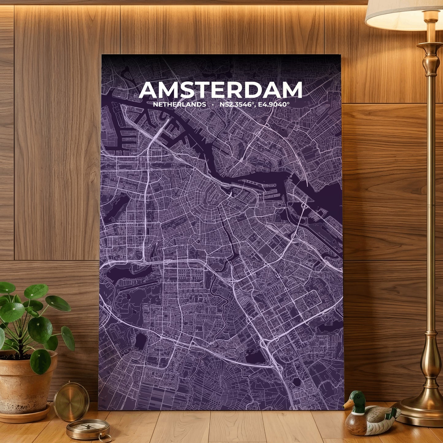 Amsterdam Dusk Map Poster