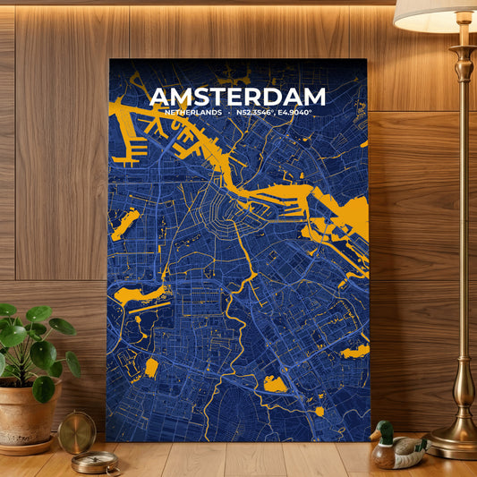 Amsterdam Ink Map Poster