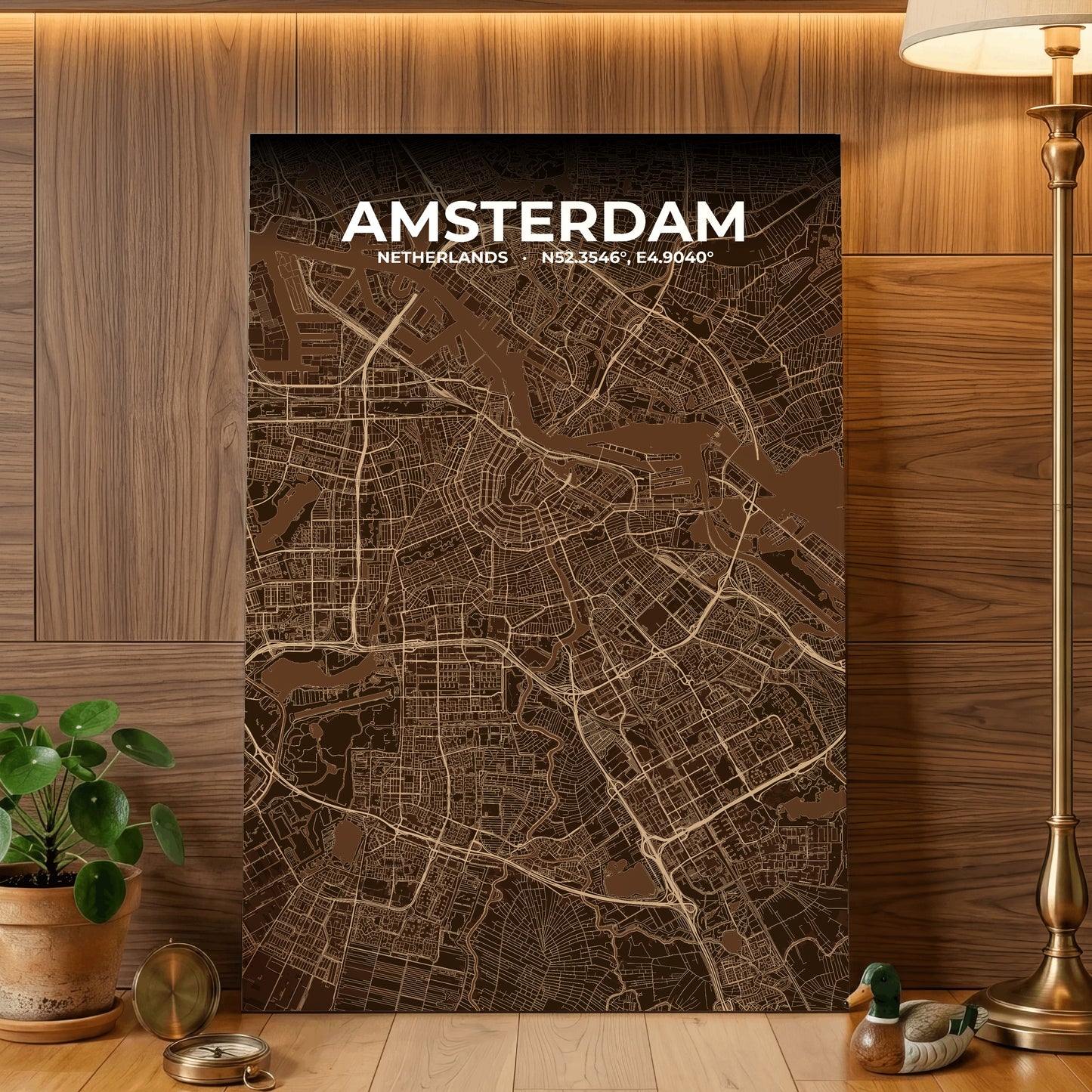 Amsterdam Plum Map Poster