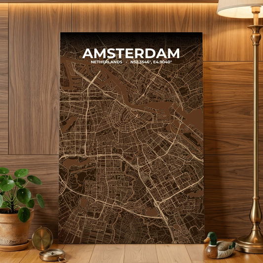 Amsterdam Plum Map Poster