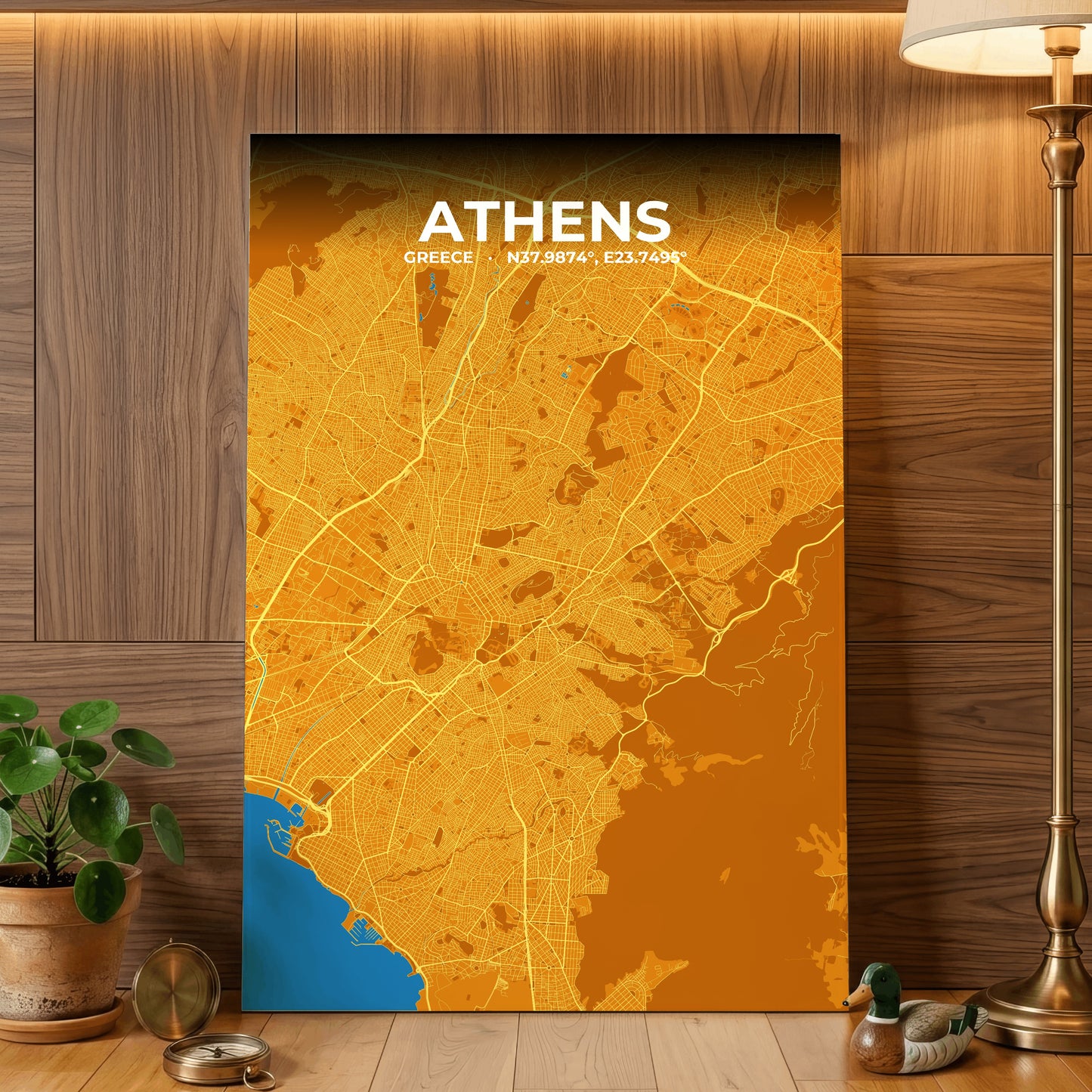 Athens Scorch Map Poster