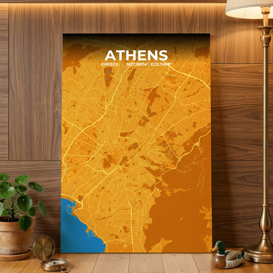 Athens Scorch Map Poster