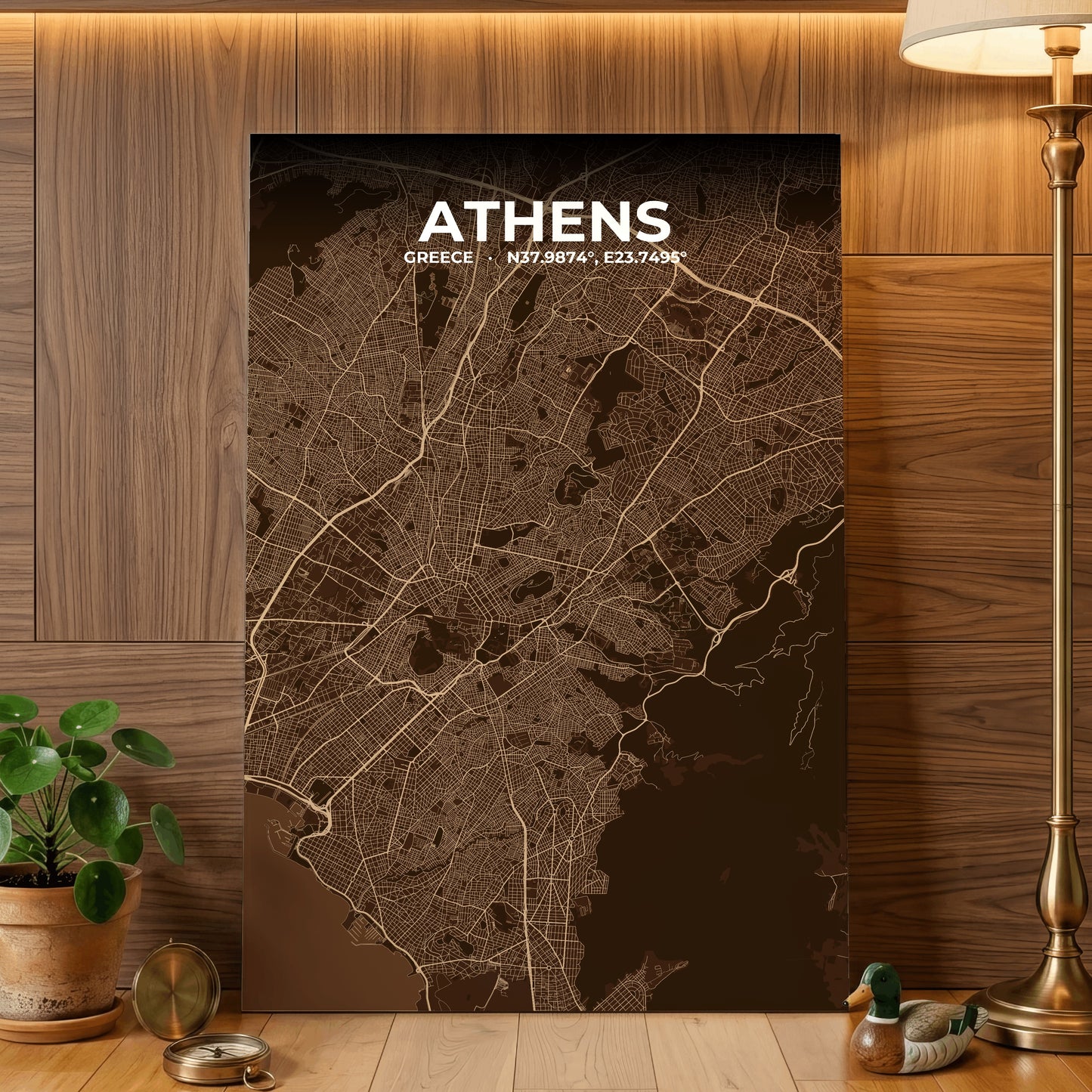 Athens Plum Map Poster