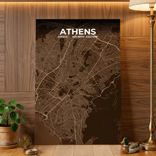 Athens Plum Map Poster