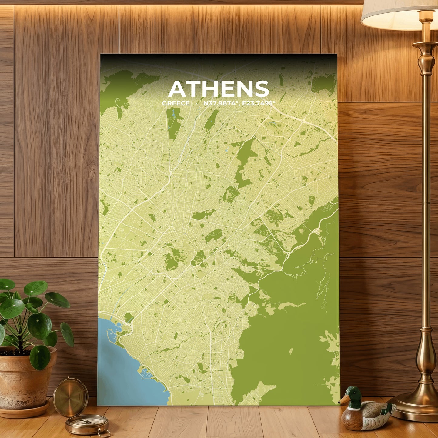 Athens Fern Map Poster
