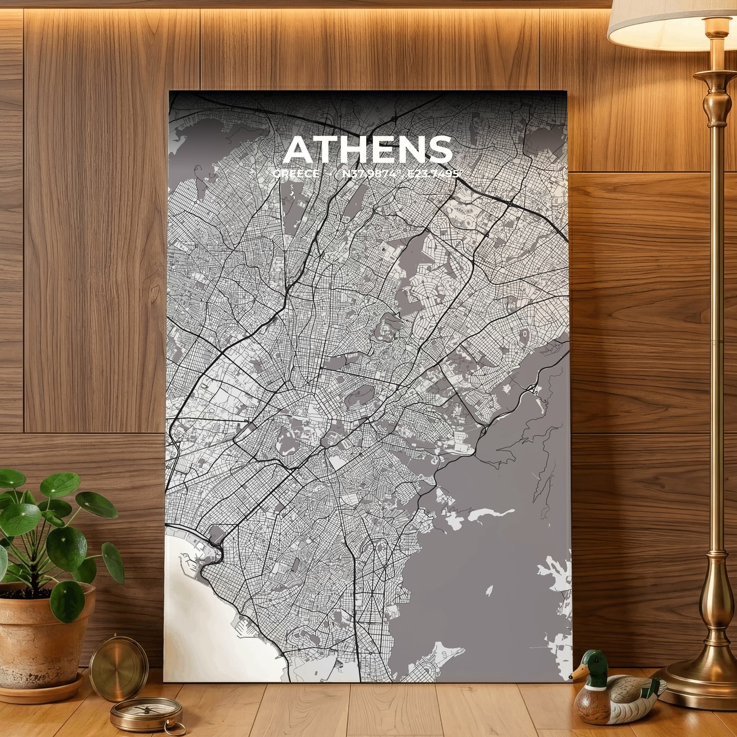 Athens Ash Map Poster