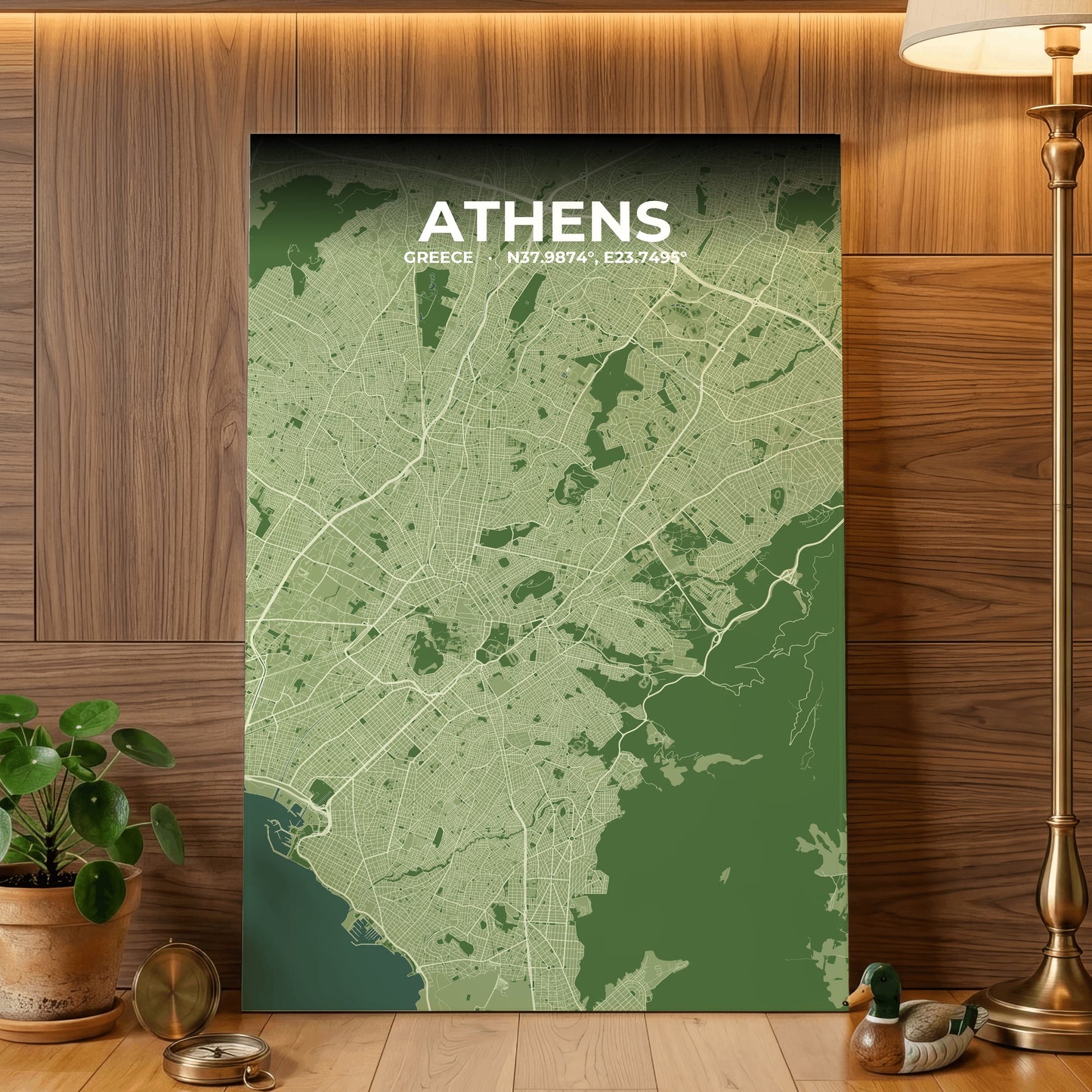 Athens Clay Map Poster