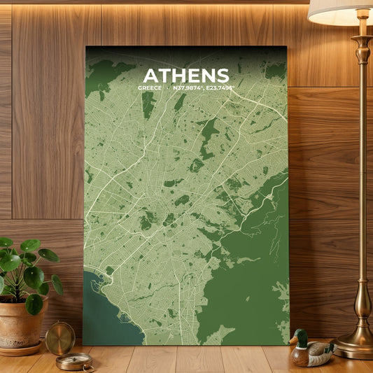 Athens Clay Map Poster