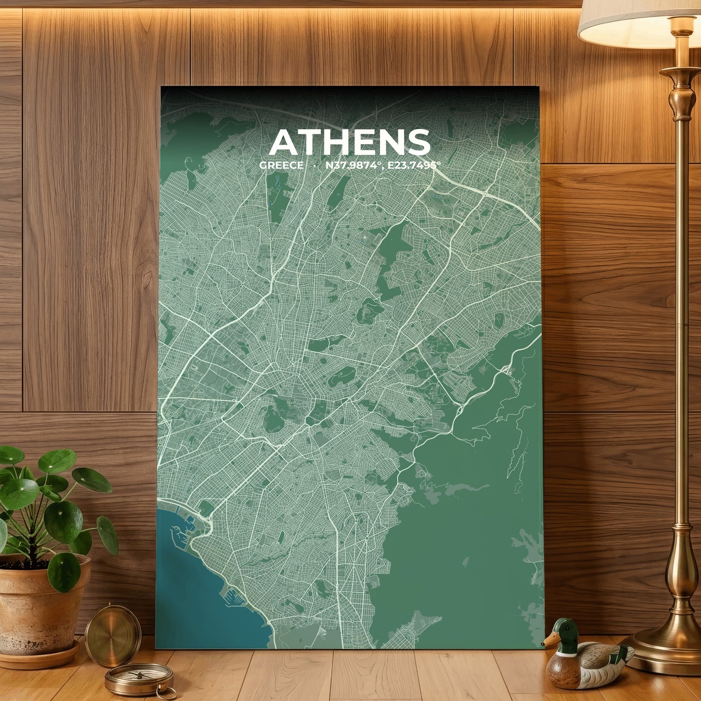 Athens Mist Map Poster