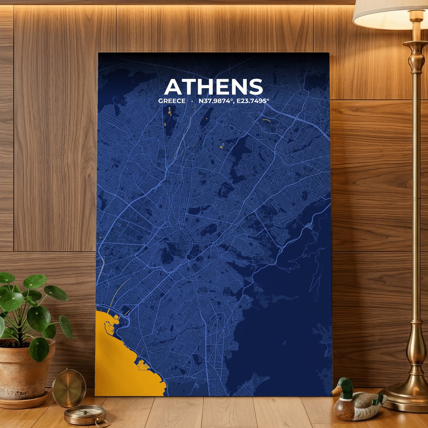Athens Ink Map Poster