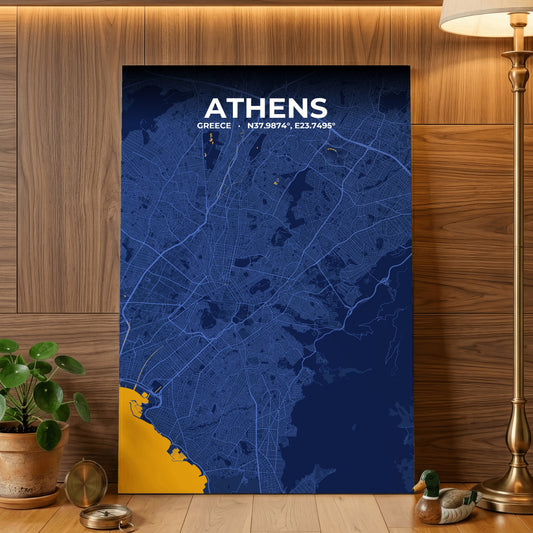 Athens Ink Map Poster