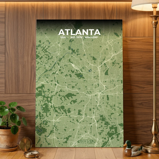 Atlanta Clay Map Poster