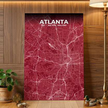 Atlanta Garnet Map Poster