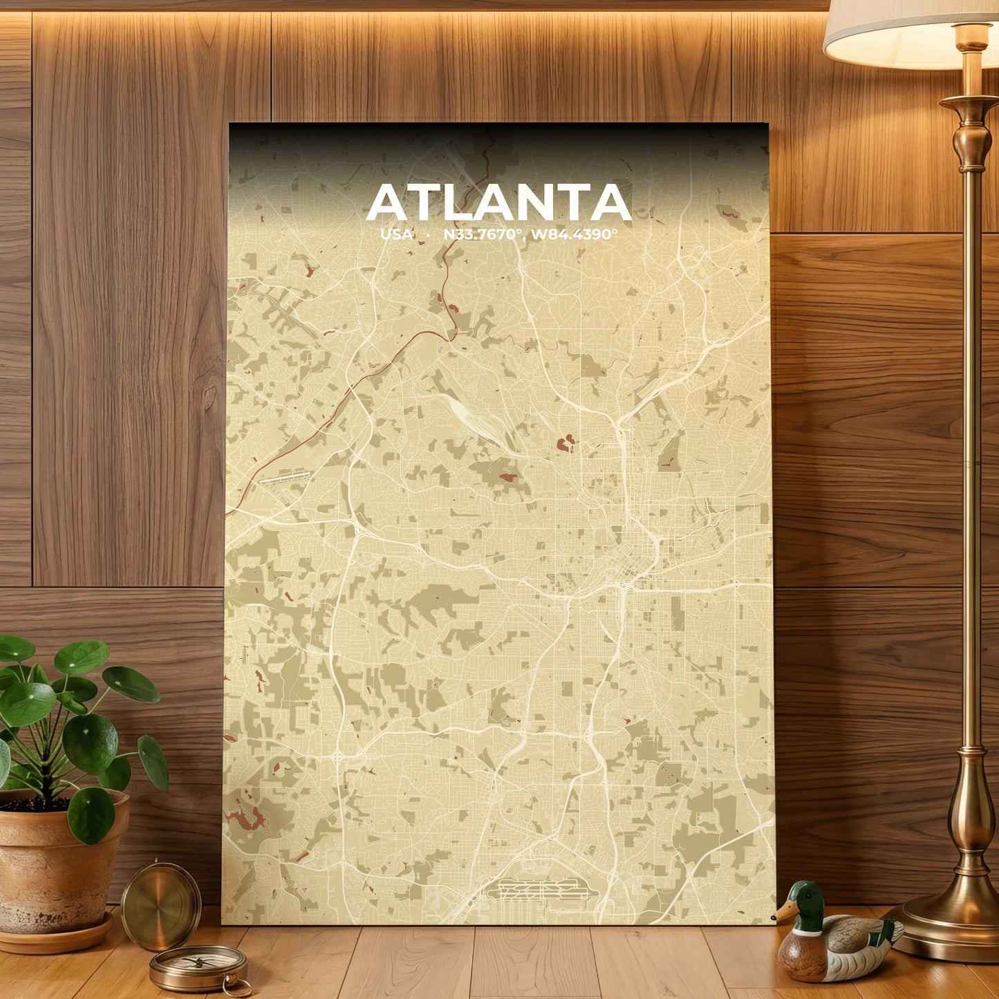 Atlanta Ember Map Poster