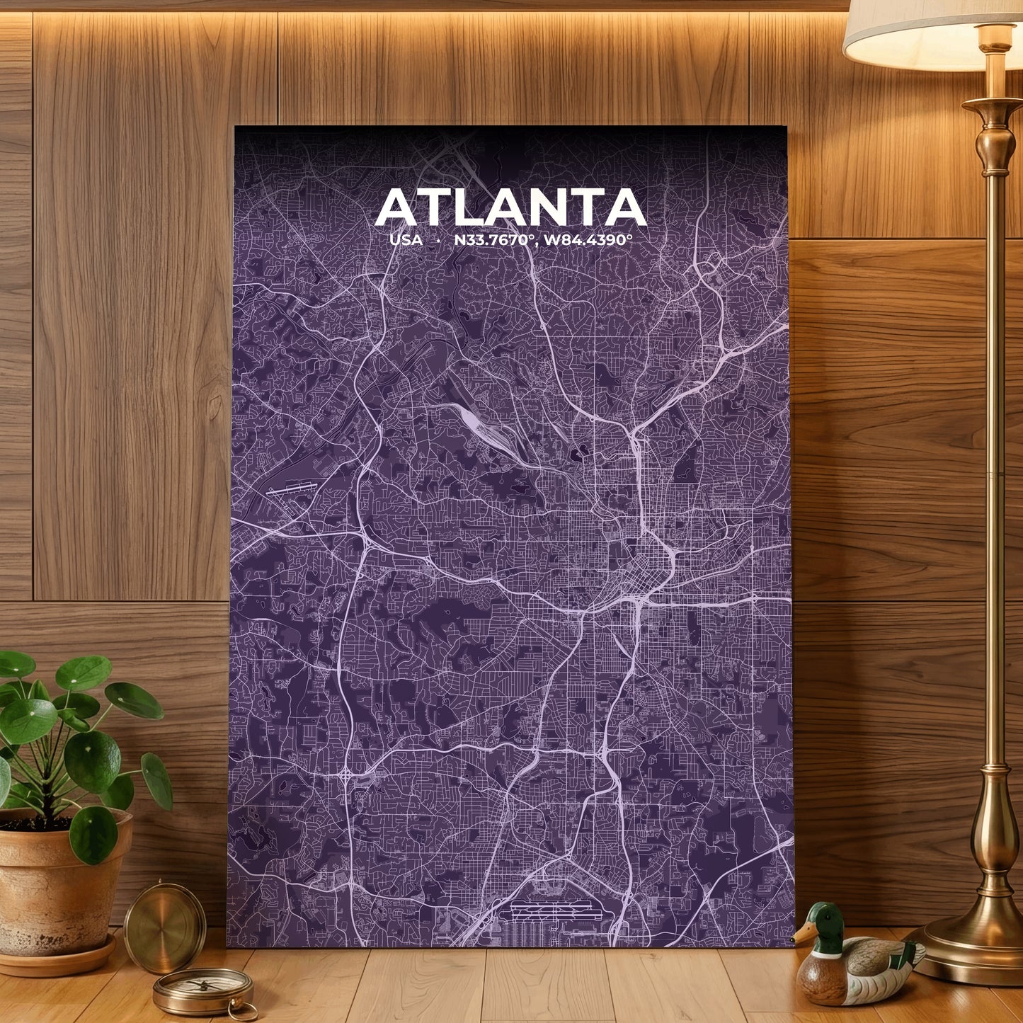 Atlanta Dusk Map Poster