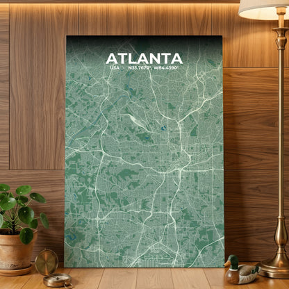 Atlanta Mist Map Poster