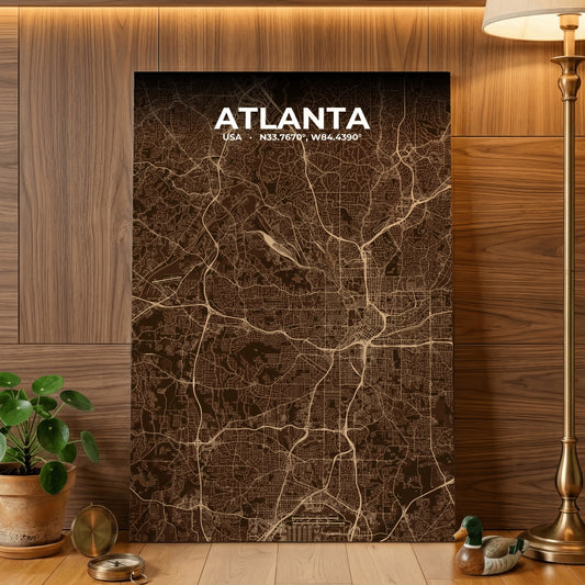 Atlanta Plum Map Poster