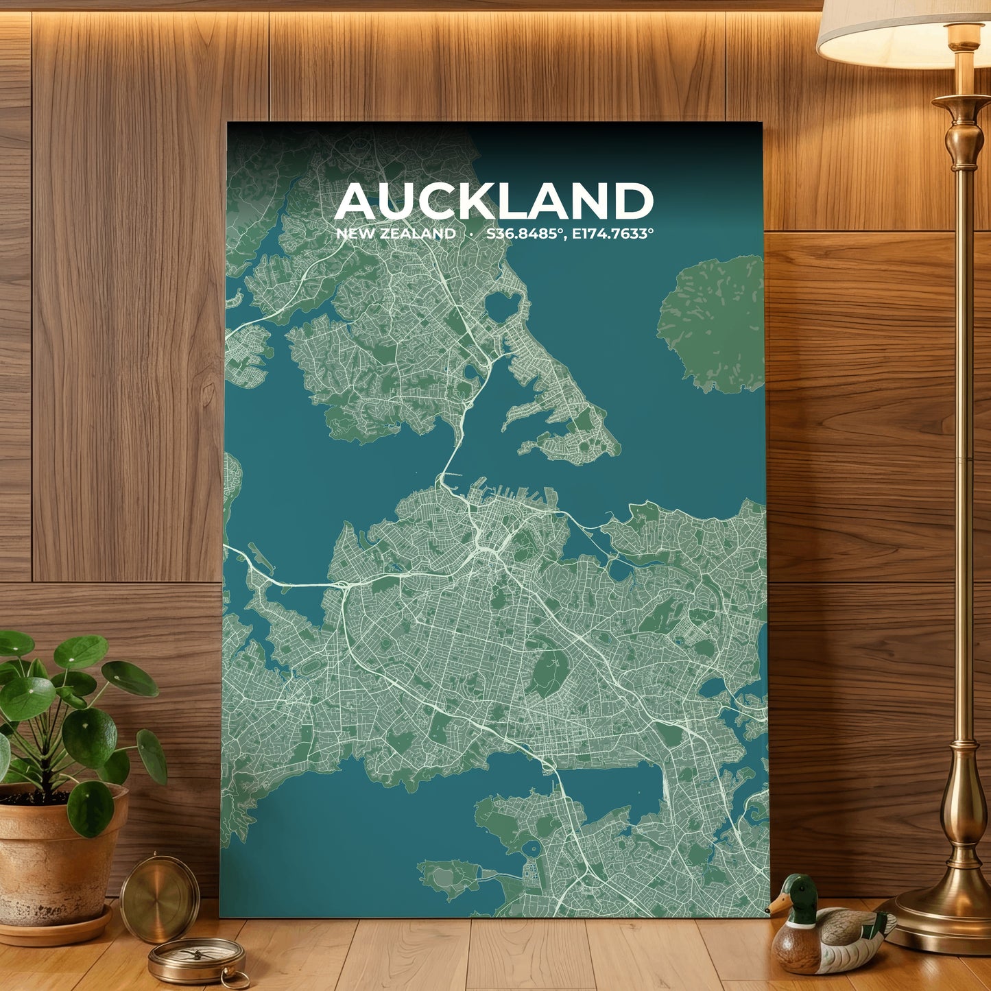 Auckland Mist Map Poster