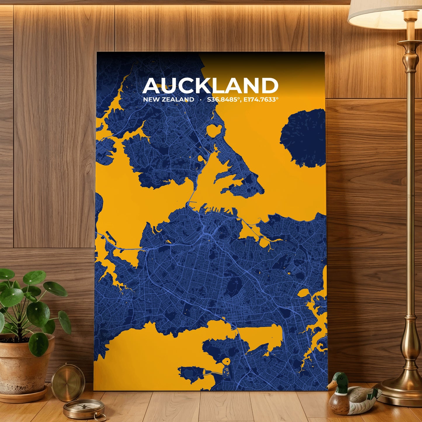 Auckland Ink Map Poster