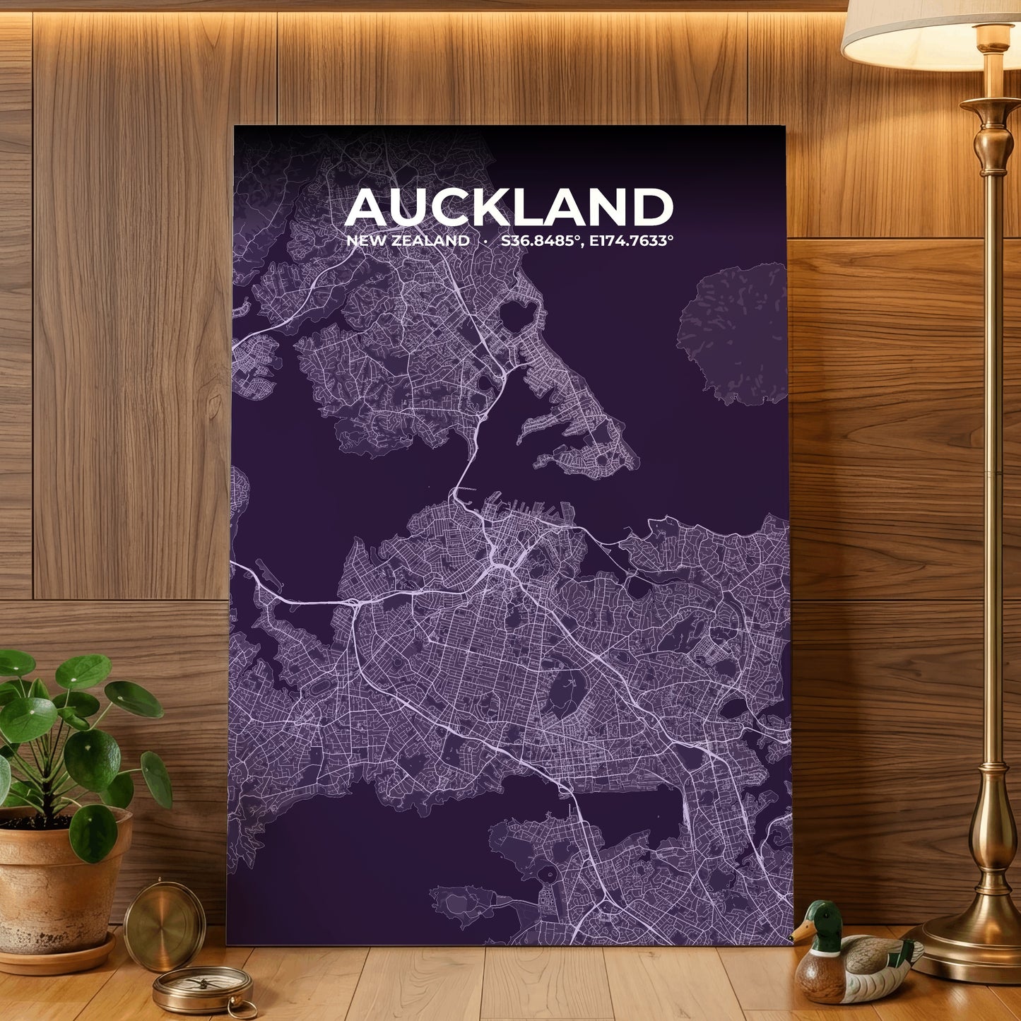 Auckland Dusk Map Poster