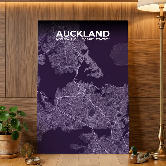 Auckland Dusk Map Poster