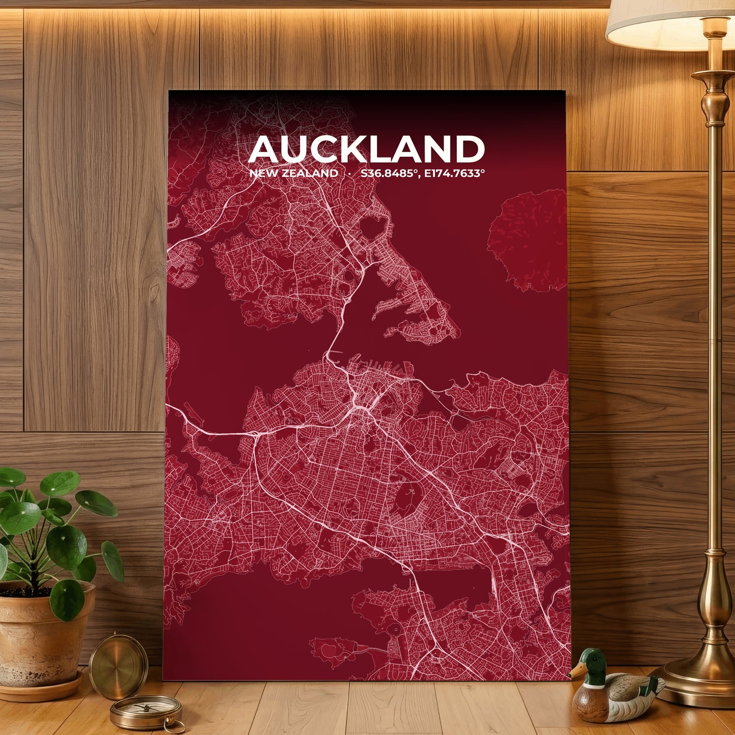 Auckland Garnet Map Poster