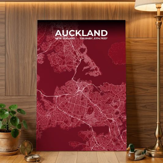 Auckland Garnet Map Poster