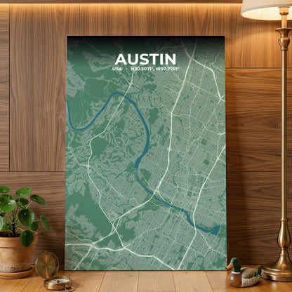 Austin Mist Map Poster