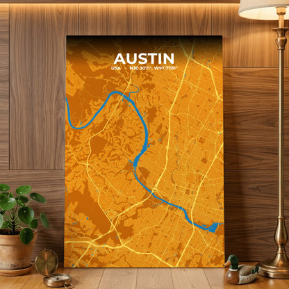 Austin Scorch Map Poster