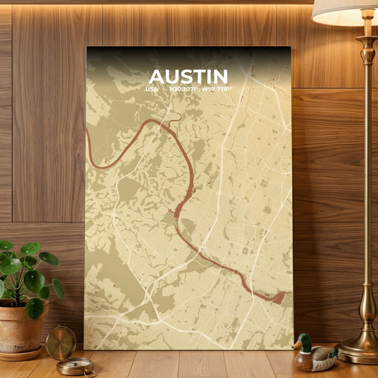 Austin Ember Map Poster