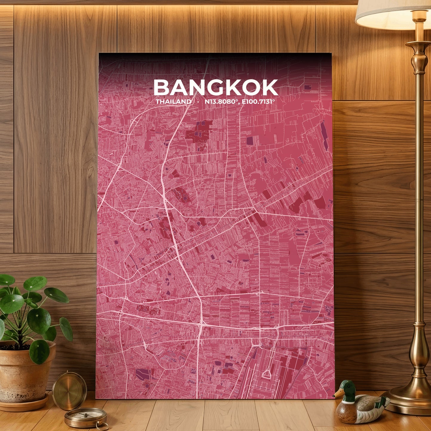 Bangkok Scarlet Map Poster