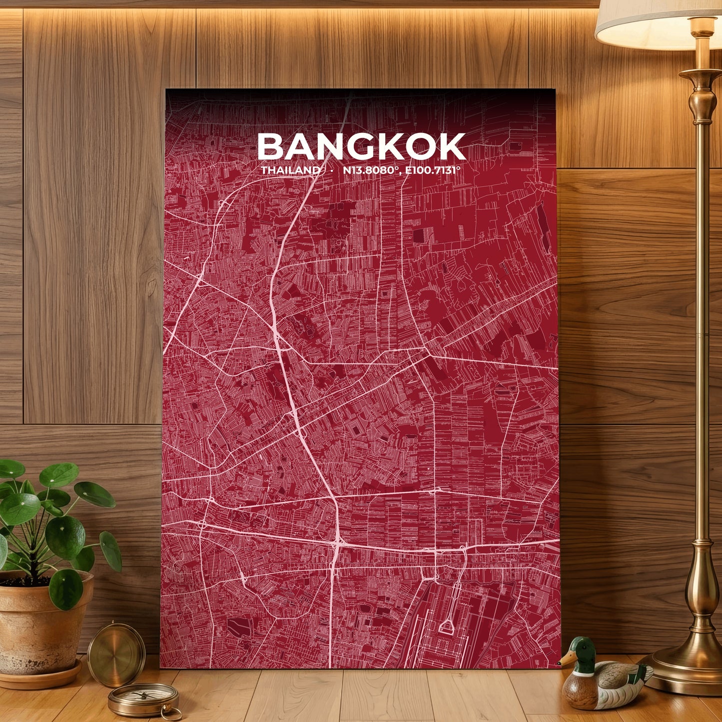 Bangkok Garnet Map Poster