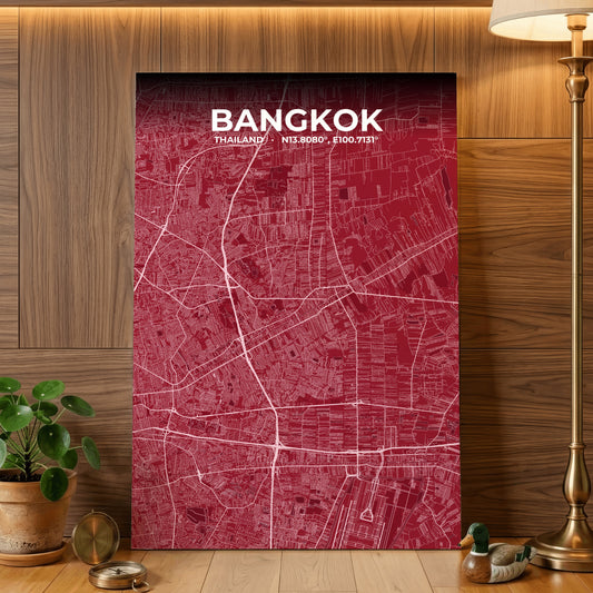 Bangkok Garnet Map Poster
