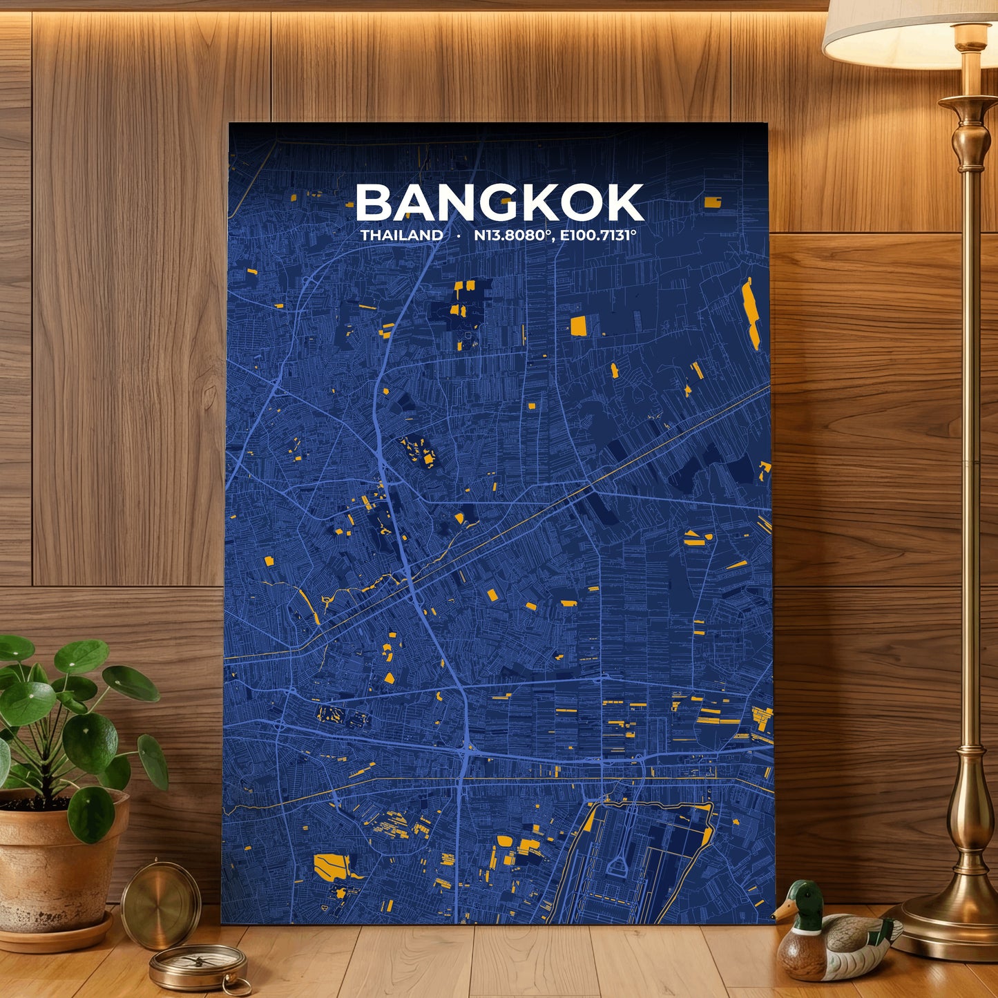 Bangkok Ink Map Poster