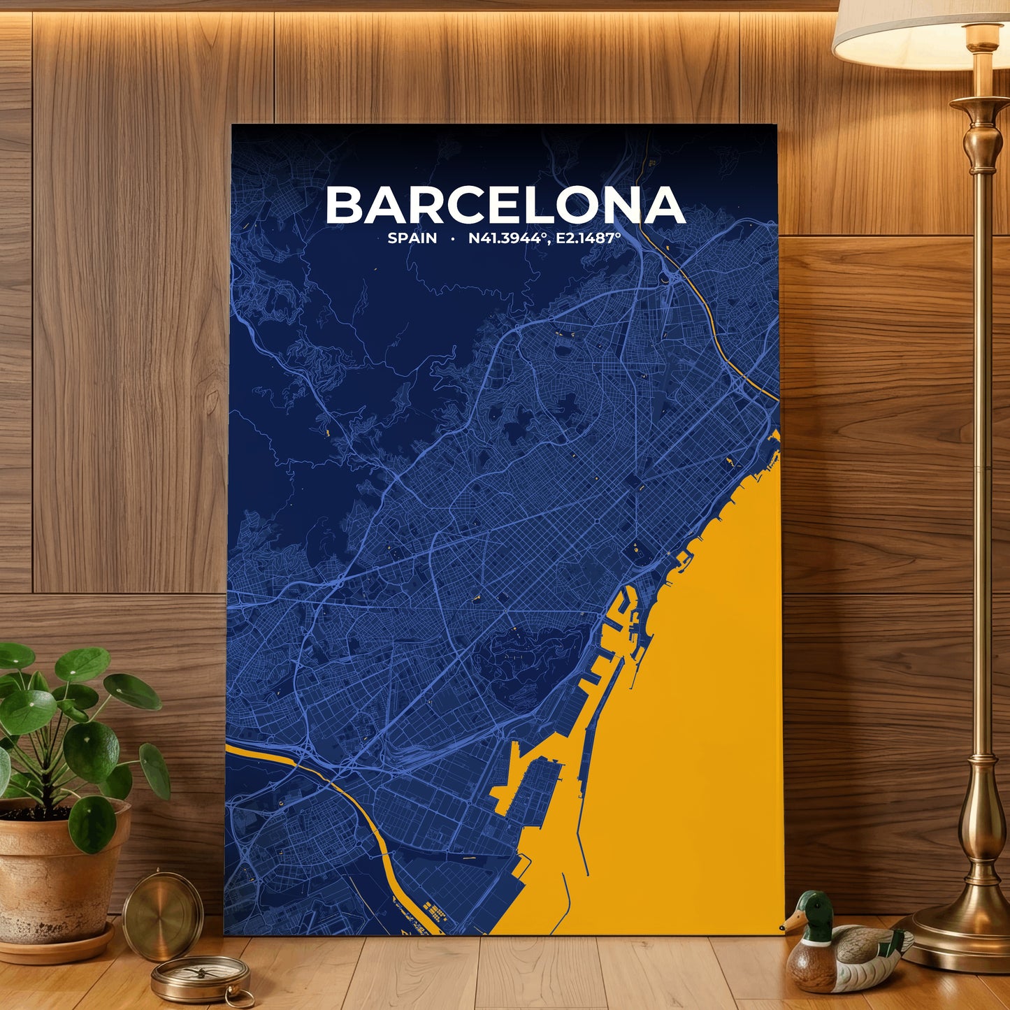 Barcelona Ink Map Poster
