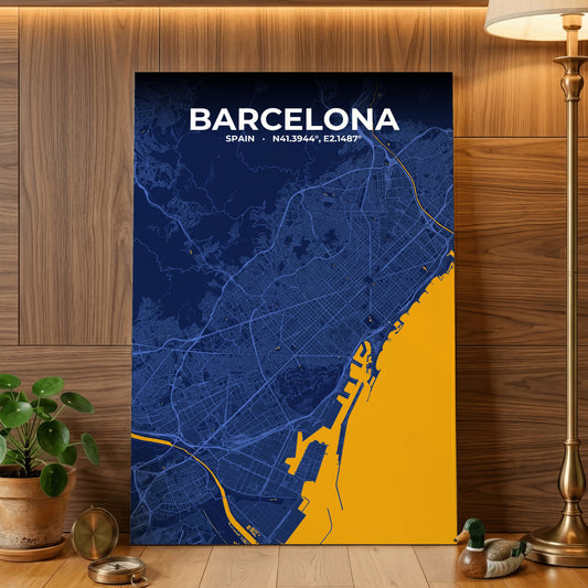 Barcelona Ink Map Poster