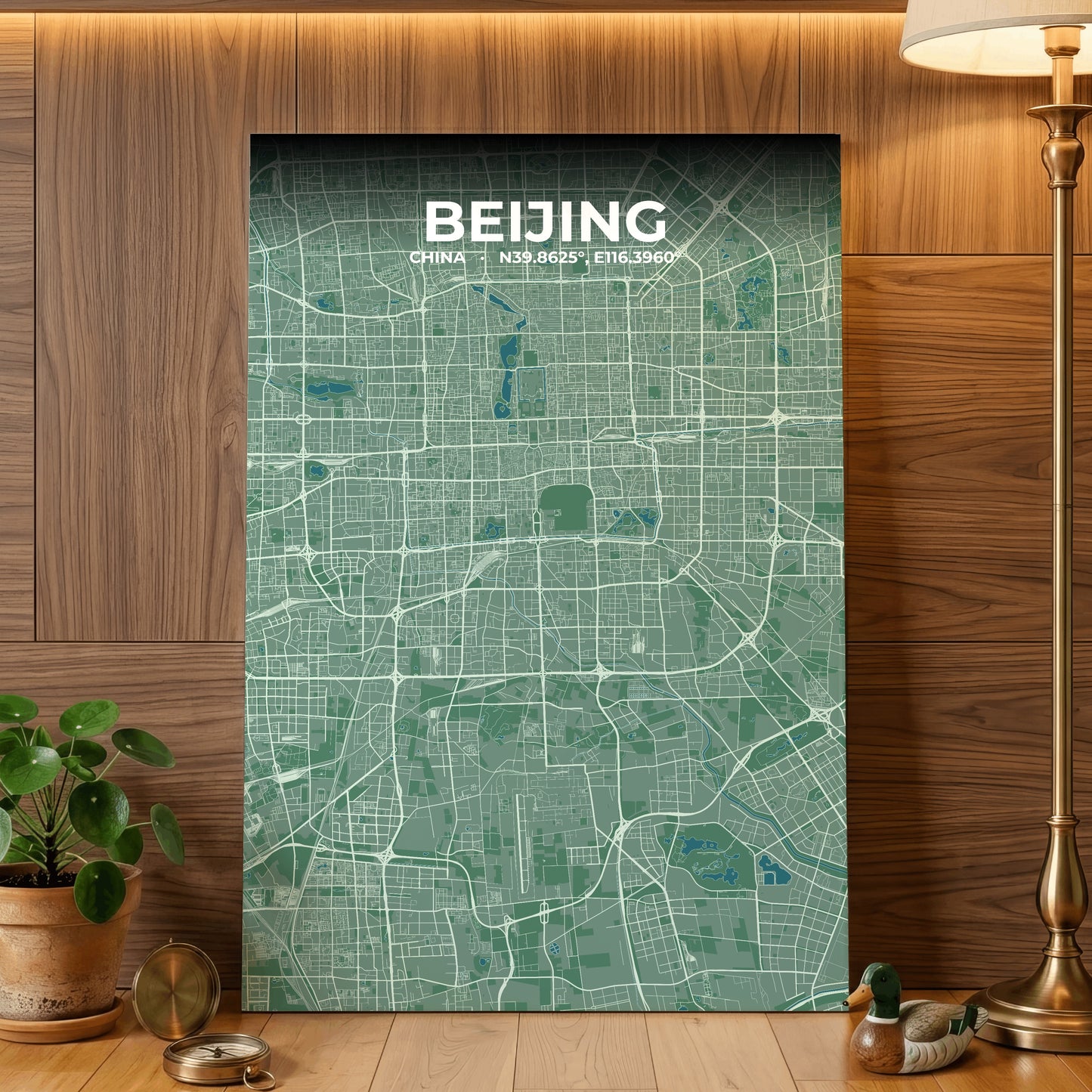 Beijing Mist Map Poster