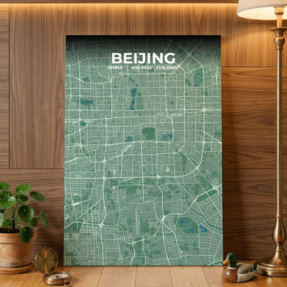 Beijing Mist Map Poster