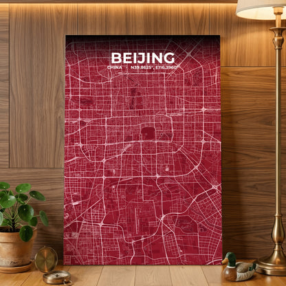 Beijing Garnet Map Poster