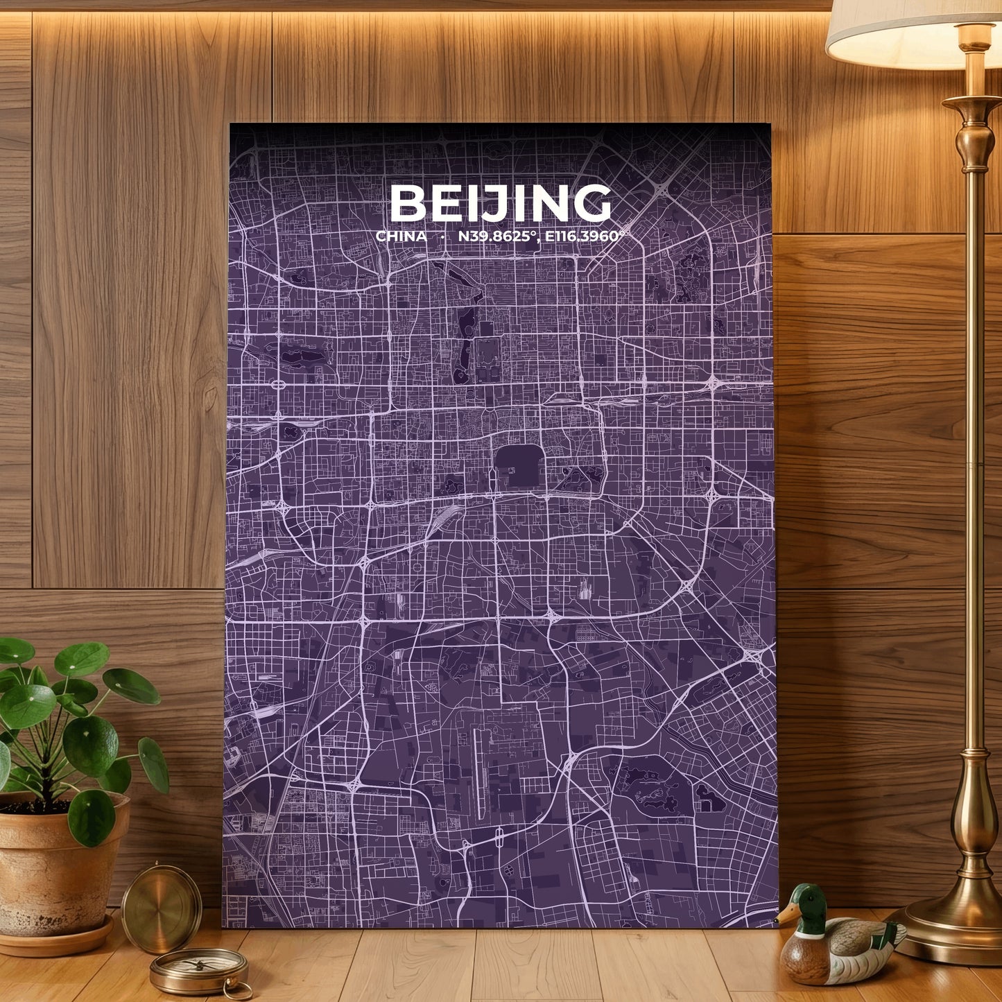Beijing Dusk Map Poster