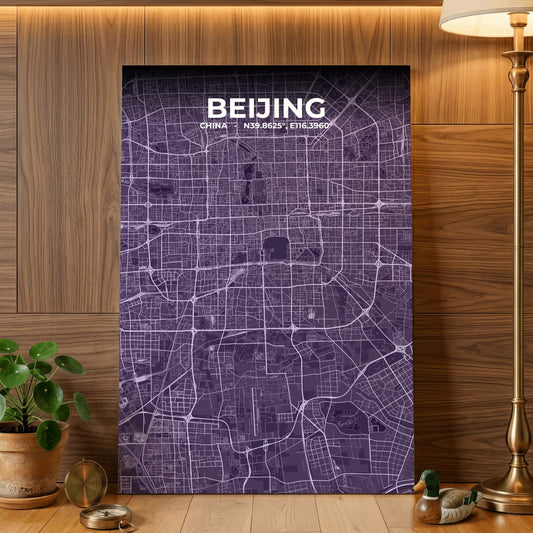 Beijing Dusk Map Poster