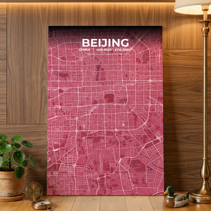 Beijing Scarlet Map Poster